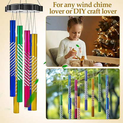 Toddmomy 50pcs Aluminum Wind Chime Tubes, 3.14" Colored Hollow Metal Pipes for DIY Crafts & Replacement, Weather-Resistant Outdoor Garden Decor