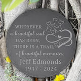 Memorial Garden Stone - Personalized Bereavement Gift for Loss of Loved One - A Beautiful Soul - Round