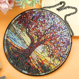 Stained Glass Window Hanging, 8 Inch Tree of Life Stained Glass Suncatchers for Indoor Windows Wall Kitchen Home Room Decor Ornaments Gifts for Women Mom Grandma Birthday Mother's Day
