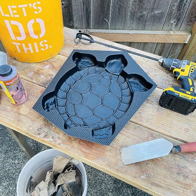 AUTUMN DIY Non-Slip Stepping Stones - Concrete Walkway Turtle Statue Mold, Textured for Garden Decor, Made in USA