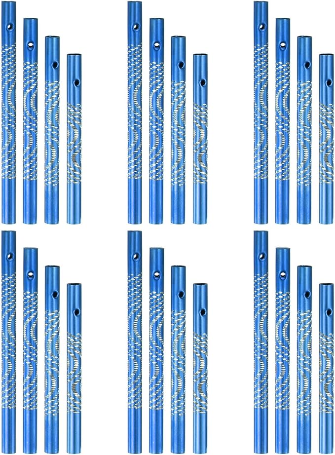 M METERXITY 24-Pack Wind Chime Tubes, 4 Sizes Aluminum Metal Wind Bell Empty Tubes for Outside/Adults Arts and Crafts/DIY [Blue]