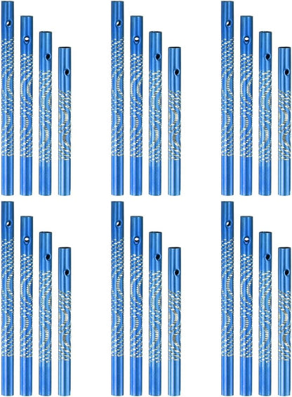 M METERXITY 24-Pack Wind Chime Tubes, 4 Sizes Aluminum Metal Wind Bell Empty Tubes for Outside/Adults Arts and Crafts/DIY [Blue]