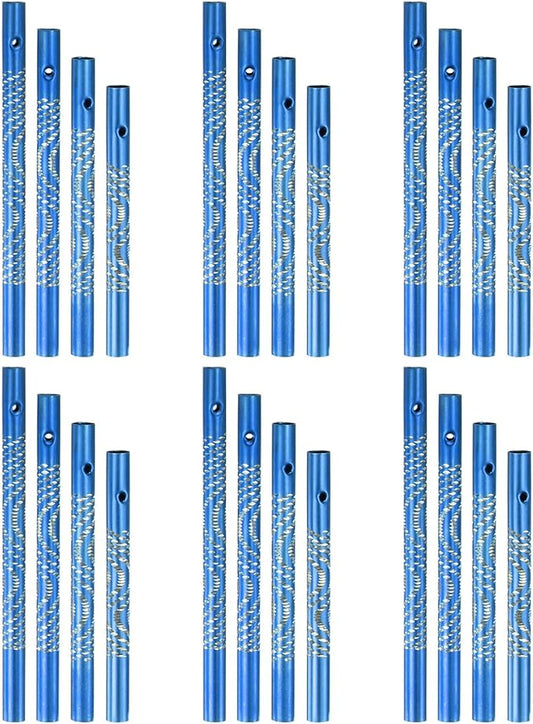 M METERXITY 24-Pack Wind Chime Tubes, 4 Sizes Aluminum Metal Wind Bell Empty Tubes for Outside/Adults Arts and Crafts/DIY [Blue]