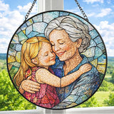 Personalized Grandma Stained Glass Sun Catcher, Custom Photo Window Hanging, Personalized Stained Glass, Gift for Grandma, Grandparents, Christmas, Birthday, Keepsake, Christmas Ornament, P5