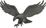 Linton Arts Metal Eagle Wall Decor – Cast Iron Patriotic Decoration Wall Art for Outdoor & Indoor, American Eagle Wall Hanging for Home, Garden, Patio, Door,Garage Decoration