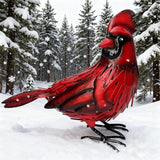 Metal Red Cardinal Garden Decoration Statue Metal Bird Yard Art Red Bird Sculpture for Outdoor Patio & Indoor Home Decor - Gifts for Mom Grandma
