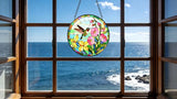 Funoasis Stained Glass Window Hanging 6.3 Inches Suncatcher - The Hummingbird Flew to The Edge of The Flower Ornaments Sun Catcher Home Decor Women Birthday