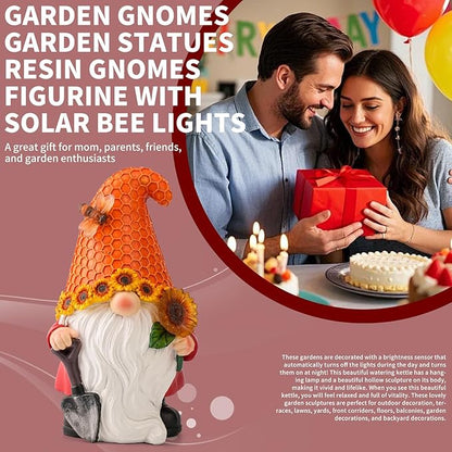 Solar Sunflower Gnome Statue Light, Ideal for Yard, Patio, Lawn and Garden Decor, for Women and Mom
