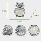Rezpuao Solar Owl Garden Statues Outdoor Decor Resin Owl Figurine with Solar Light for Patio,Balcony,Yard,Lawn Ornament,Perfect Garden Gift