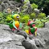 Metal Garden Decor for Outside Set of 2 Cute Small Frogs - OutdoorGarden Sculptures & Statues, Patio Lawn Backyard Fence Porch Decor, Metal Yard Art Ornaments, Garden Gifts for Mom Women Grandma
