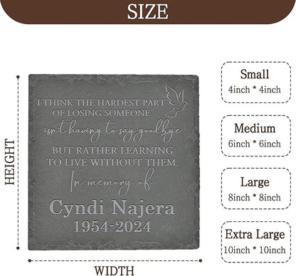 Personalized Memorial Stone Memorial Garden Stone - Sympathy Gifts for Loss of Dad, Mom or Loved One - Bereavement, Remembrance and Condolence Gift - Learning to Live Without Them Square