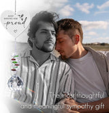 Keep Making Him Proud,Crystal Suncatcher Bereavement Keepsake,Memorial Gift for Loss of Dad,Grandpa,Uncle,Hanging Crystals Ornament for Window Rainbow Maker Prisms Home Decor Gift