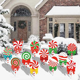 12-Piece Christmas Lollipop Yard Signs with Stakes Decorations – Assorted Candy Cane Peppermint Designs 14 Inches Large Outdoor Holiday Candy Signs for Garden, Lawn, Driveway, and Christmas Party Favor