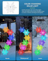 DOUBLEZHE Solar Wind Chimes for Outside, Color Changing Snowflake Wind Chimes, Birthday Gifts for Women Mom Grandma, Waterproof Outdoor LED Decorations Mobile Lights for Garden Patio Yard Party Decor