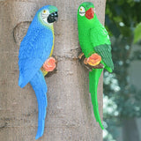 coolboy Hanging Parrot Decor,Bird Statues,Tropical Real Resin Bird Figurines,Home Ornament Decor for Tiki Bar,Perfect for Yard Ornaments,Tree Decorations Outdoor,Patio,Lawn,Tree Trunk, Porch