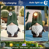Etlemonde Solar Cactus Gnome Statue Garden Decor Light - Outdoor Decorative LED Flower, Suitable for Patio, Lawnand Garden Decorations, Gifts for Mom