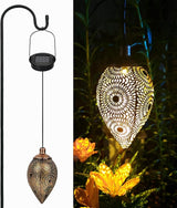 Hanging Solar Lights Outdoor Waterproof with Shepherd Hook Garden Decor Chandelier Birthday Gifts for Women Mom Family Hanging Solar Lanterns for Yard Patio Pathway Holiday Gift Ideas