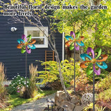 Metal Wind Spinners Outdoor, 360° Wind Sculpture Spinner with Metal Stake, Waterproof Spinners Green Kinetic Wind Spinner for Yard Lawn Decor (A- Colourful 1PC)