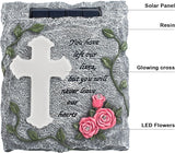 MXwcy Cross Solar Lights Outdoor Garden Memorial Stepping Stone, IP65 Waterproof is Used for Walls or Lawns, A Touching Memorial Gift & Condolence Gifts Grave Decorations for Cemetery