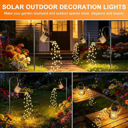 2 Pack Solar Watering Can Lights, Solar Lights Outdoor Decorative, Small Hanging Lantern Landscape Light Waterproof, Outside Garden Decor for Yard Lawn Patio, Gifts for Mom Women Birthday Mother's Day