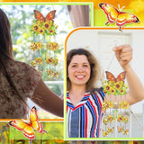 GlikCeil Diamond Art Wind Chimes 3D Sunflower Butterfly DIY Diamond Art Kits Painting Suncatcher Wind Chime with Double Sided Crystal Hanging Ornament for Garden Decor(Sunflower Butterfly)