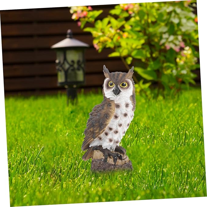 Resin Owl Garden Decor Outdoor Landscaping Sculpture for Courtyard Creative Animal Figurine Nature Theme for Garden Decoration