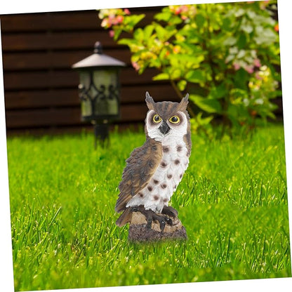 Resin Owl Garden Decor Outdoor Landscaping Sculpture for Courtyard Creative Animal Figurine Nature Theme for Garden Decoration