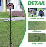 Metal Bird House and Wine Bottle Tree, 2 in 1, Bird Houses with Bottles Tree for Outside,As Garden Yard Decoration for Exterior Party Landscape Decoration