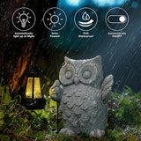 Solar Garden Statue Owl Figurine，Outdoor Garden Decor with Solar LED Lights for Patio,Balcony,Yard, Lawn-Unique Holiday Gifts for Women, Mom