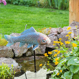 4PCS Antique Bronze Fish Garden Statue - Koi Fish Decor for Outdoors - 10.5 * 5Inch - Glow at Night