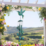 HONGLAND Wind Chimes for Outside,34" Hanging Metal Hummingbird Windchimes Outdoor,Unique Memorial Wind Chimes for Mom/Grandma,Home Decorative Ornaments for Garden, Patio, Yard Decor - Blue