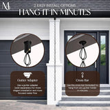 Monarch Rain Chains Aluminum Teardrop Black Rain Chains for Gutters – 8.5 ft Black Decorative Rainchain Outdoor Durable Heavy Duty Gutter Chain Downspout, Modern Rainchains for Outside