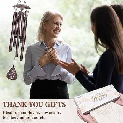 Thank You Gifts for Women Men, 32" Wind Chimes Thank You Gift, Appreciation Gifts for Employee Coworkers Pastor Teachers Colleague, Thanksgiving Day Hostess Gift for Family Friends, Home Decor