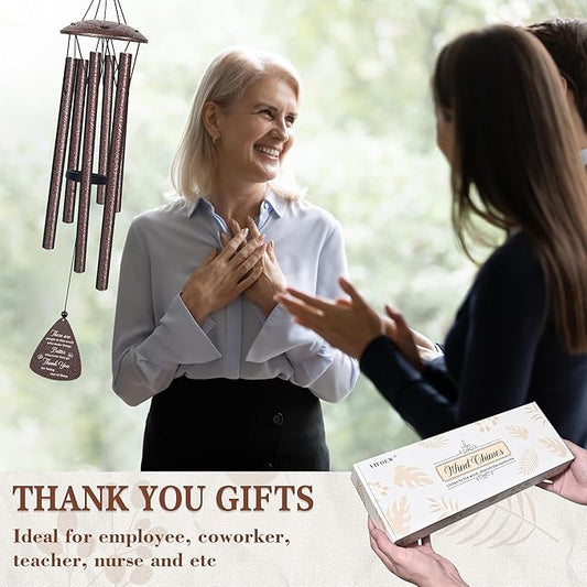 Thank You Gifts for Women Men, 32" Wind Chimes Thank You Gift, Appreciation Gifts for Employee Coworkers Pastor Teachers Colleague, Thanksgiving Day Hostess Gift for Family Friends, Home Decor