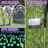 ASMAD Scary Solar Eyeball Lights, Waterproof Swaying Firefly Path Lights for Outdoor/Halloween Decorations/Garden/Yard/Patio/Party Decor, Green Eyeball, 4 Pack, 32 LEDs