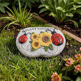 Ladybug Garden Stepping Stones, 4.1"×3.7" Decorative Ladybugs Sunflower Concrete Stepping Stone, Plant Kindness Gardening Gifts for Outside Yard Walkway Pathway Patio Lawn Spring Home Decor