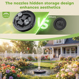 AISITIN 3.7W Solar Bird Bath Fountains, Solar Water Fountain Pump with Upgraded 6.3" Glass Panel, Integrated Bracket & Storage Design for Garden, Pond, Aquarium and Outdoor Use