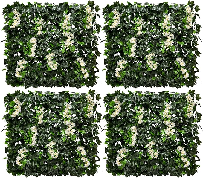 Artificial Expandable Ivy Privacy Fence Screen,Adjustable Size,Dense Leaf Panel,Perfect for Balcony,Garden,Fence Cover and Green Wall Decoration