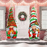2 Pcs 32 Inch Christmas Decorations Outdoor Lighted Gnomes Decorative Garden Stakes Winter Large Christmas Yard Signs Outside Garden Yard Lawn Porch Holiday Party
