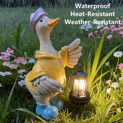 IVCOOLE Solar-Powered Goose Statue – Outdoor & Garden Resin Goose Decor for Porch, Patio, Lawn, Yard with Solar Lantern – Ideal Gift for Moms, Grandmas, Gardening Lovers & Housewarming Celebrations