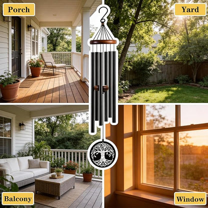 36 Inch Memorial Wind Chimes for Loss of Loved One - Deep Tone, Durable Metal Sympathy Wind Chimes for Outside, Outdoor Decor, Garden Patio Porch Yard Home, Meaningful Gift for Mom Women Housewarming