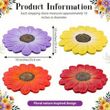 Cinnvoice 6 Pack Daisy Garden Stepping Stones Outdoor - 10 Inch Resin Decorative Stone for Garden Walkway Patio Landscaping Yard Decor