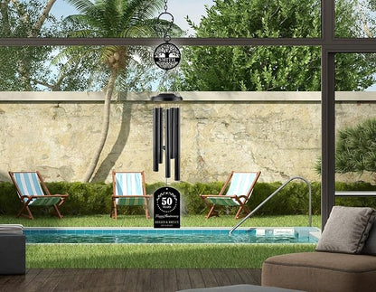 Personalized Anniversary 37" Wind Chime with Custom Metal Name Signs, 15th 20th 25th 30th 35th 40th 50th 60th 65th 70th Any Year Anniversary Wedding Gift for Him or Her or Parents