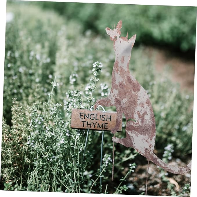 Milisten 1pc Iron Cat Lawn Ornament Stake Outdoor Decoration for Pathways and Gardens Rust-Resistant Cat Statue Charming Decor for