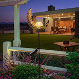 TAKE ME Moon Solar Lights for Women Garden Outdoor Decor Waterproof Metal Solar Stakes Lights for Patio Yard Walkway Lawn Patio Mothers Garden Gifts Mom Wife Grandma