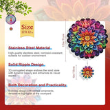 Rngmsi Mandala Wind Spinners Outdoor Garden Decor for Outside, 3D Metal Wind Spinner Hanging Decor Kinetic Art for Yard, 12 Inches Stainless Steel Hanging Mandala Gifts for Women