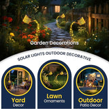 Solar Lights Outdoor Decorative, 2 Pack Metal Watering Can Lights Outdoor Waterproof, Small Patio Light Yard Lawn Pathway Decor, Gardening Gifts for Women Mom Grandma