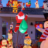 Jenaai 4 ft Christmas Inflatable Santa Claus Outdoor Decorations Climbing Hanging Santa Gift Bag with Build in LED Blow up Christmas Yard Decor for Xmas Porch Garden Lawn Vacation Indoor Outside