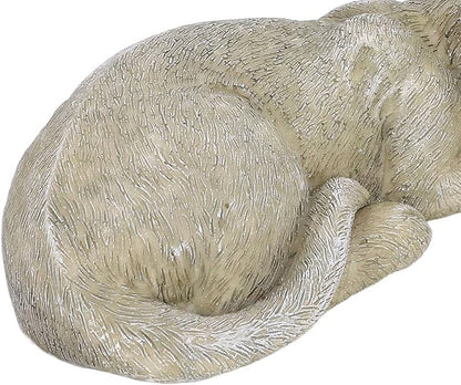 Hapivida Cat Garden Statue Outdoor, 5.5in Mini Cat Figurine Memorial Statue Sleeping Pet Statues Decor Resin Realistics Sculptures Gift