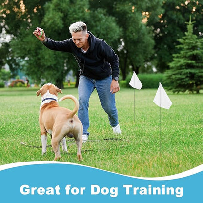 M METERXITY 10-Pack Blank Marking Flags, 15x5.1x4 Inch Waterproof Yard Flags Marking for Lawn/Garden/Irrigation/Landscape/Sprinkler/Survey/Dog Training/DIY [White]